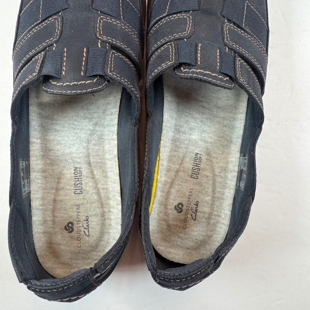 Clarks Cloudsteppers Navy Blue Slip On Loafers Womens 8.5 M Cushion Soft 23535 - Picture 9 of 9